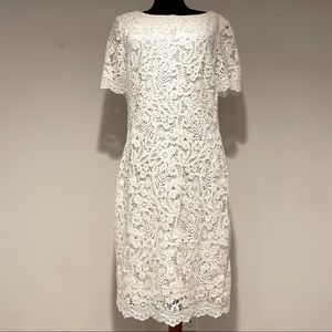 Ralph Lauren Floral Lace White Dress Size 12